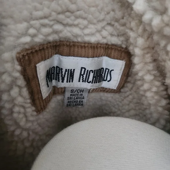 Marvin Richards Corduroy Cream Sherpa Jacket - Picture 3 of 6